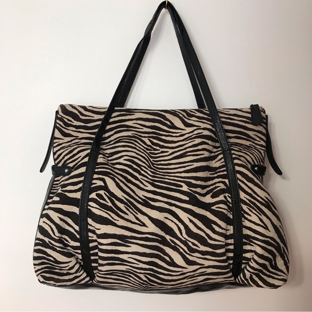 Large Guess Zebra Print Fabric Handbag - image 2